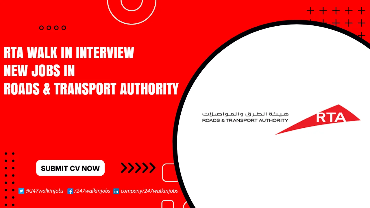 RTA Jobs for Freshers in Dubai RTA Walk in Interview