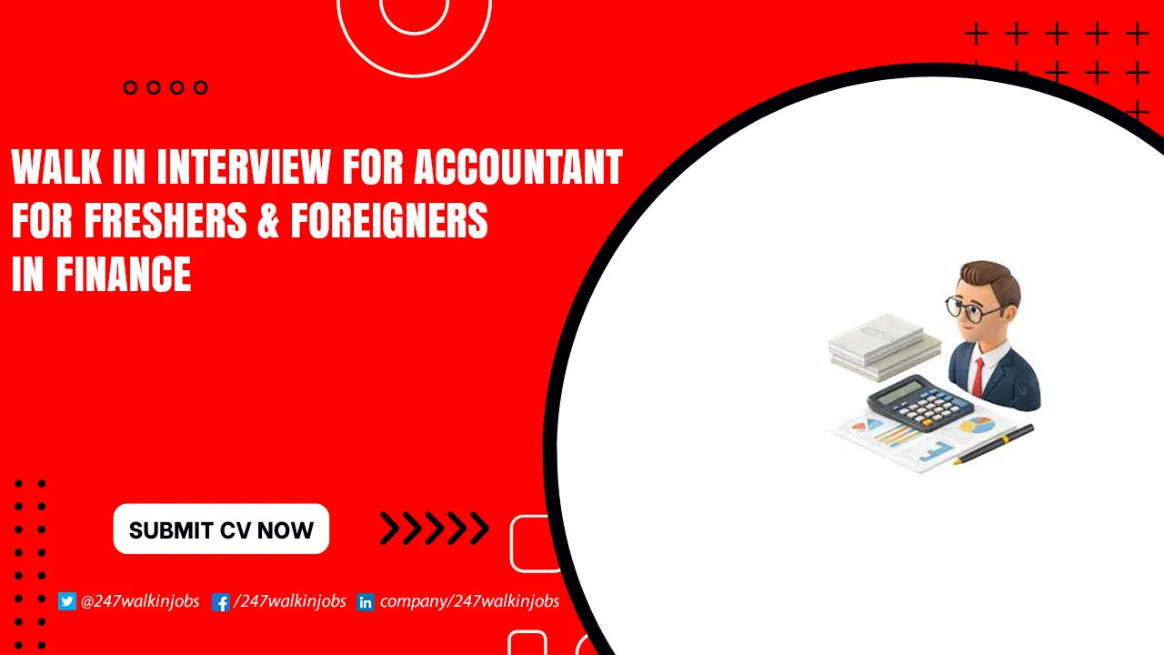 Entry Level Accountant Jobs for Freshers near Me Walk in Interview for Accountant Jobs